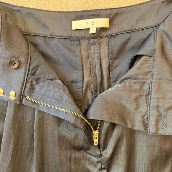 Tibi Stella Wide-Leg Satin Cargo Pants Navy Blue Size 00 - Picture 9 of 14